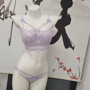 Conjunto de sujetador sexy estilo francés con lazo cruzado, lencería romántica para mujer, sujetador puro y seductor para chicas jóvenes. - Product Image 1