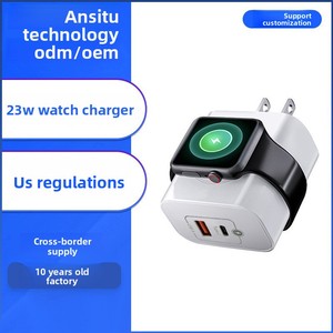 Chargeur tout-en-un transfrontalier 20W avec recharge sans fil pour montre, adaptateur de charge rapide PD pour iPhones, <span class=keywords><strong>USB</strong></span>-<span class=keywords><strong>C</strong></span> pour ports - Product Image 2