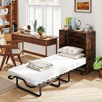 Lit Murphy combiné avec roulettes verrouillables, armoire murale pliable, style américain, matelas en mousse de 4 pouces, panneau en contreplaqué