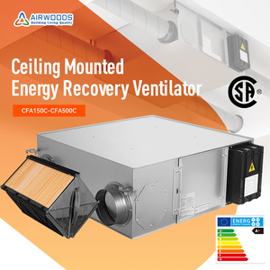 Intercambiador de Calor ERV de Techo con 10 Velocidades, Control Inteligente Automático 100% de Bypass, Opciones de Ventilación con Recuperación de Energía para Uso Comercial - Product Image 1