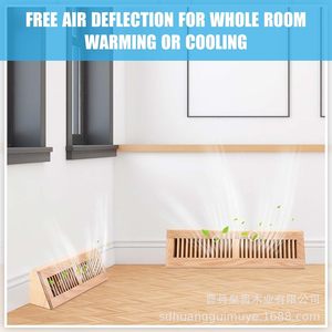 Wooden Floor Vent Cover Natural Wood Louver Style Easy Installation Home <b>Heating</b> Vent Decorative Cover - Product Image 3