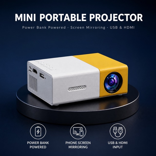 Portable Battery Powered Smart TV Projector LCD Mini Pocket Projector with  USB for Home Outdoor Use Kids Gift Factory OEM