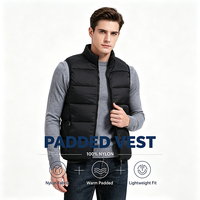 Gilet matelassé à col montant sans manches zippé, plusieurs couleurs unies, pour homme, décontracté, hiver, superposition, avec poches zippées