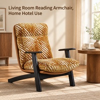 Fauteuil d'appoint moderne en tissu avec structure en bois massif, canapé ergonomique individuel, fauteuil de détente pour salon, villa, mobilier de maison