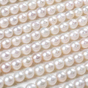 Colliers et boucles d'oreilles en perles d'eau douce blanches, approvisionnement direct du fabricant, presque baroques Edison, accessoires faits main DIY - Product Image 3