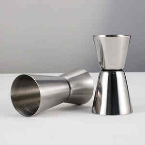 Vaso Medidor Doble de Acero Inoxidable 304, Moderno, con Escala en Onzas y Vaso Mezclador Recto de 30 ml para Cócteles - Product Image 2