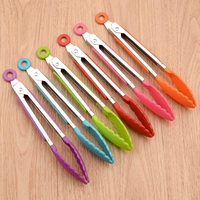 Pince de service et de cuisson FTS002 en acier inoxydable et silicone, 8, 10, 12 pouces, pour salade et grillades