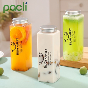 Botella al por mayor, botellas de té de la leche, jugo de fruta, té de la leche, mascota, plástico, Taiwán, para llevar, té de la leche, 500ML, comida, serigrafía, tapón de rosca - Product Image 1