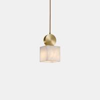 Luminaire suspendu moderne en albâtre LED, simple, en marbre, pour chambre à coucher, chevet