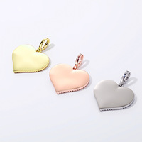 Collier Pendentif Cœur Personnalisé avec Photo, en Cuivre et Moissanite, Bijou Photo Souvenir Hip-Hop pour Couple et Famille, Vente en Gros