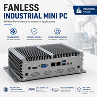 Mini PC industriel embarqué sans ventilateur EVUC, Intel Core I3 I5 I7, 2 LAN, 6 COM RS232/485 pour VGA, 4G, 5G SIM, Win10/Linux, en stock