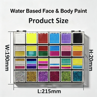 Nouveau kit de peinture pour le visage et le corps pour enfants arc-en-ciel - 24 couleurs, palette de grande capacité, pigments naturels durables et sûrs, certifiés CE
