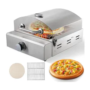 Queimador de gás embutido, forno de pizza de camada única, restaurante comercial, máquina de preparação de pizza, forni per pizza a gás