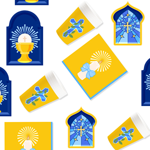 DAMAI Baby Gender Reveal Party Supplies Team Baby Paper Plates Napkins <b>Disposable</b> Baby Shower <b>Tableware</b> Decorations for 8 Guests - Product Image 2