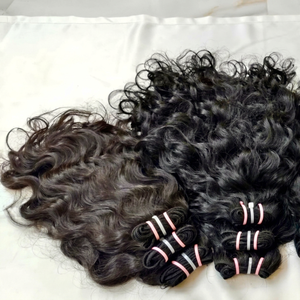 Cuticle Aligned Indian Remy Unprocessed Virgin Straight Machine Double Weft Permanent Hair <b>Extensions</b> 100g Wholesale Raw HAIRS - Product Image 1