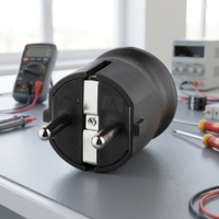 Adaptateur de prise électrique Pheiyon 16A 250V AC, convertisseur de prise EU KR à deux broches, CE IP20, garantie de 2 ans, noir/blanc PP