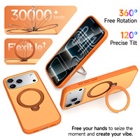 Support de fixation rotatif à 360 degrés anti-poussière pour haut-parleur, coque en TPU PC pour iPhone 15 14 16 17 Pro Max, compatible avec la charge sans fil