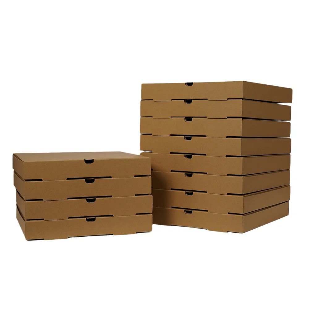 Üretici iyi fiyat mat oluklu karton kuşe kağıt kutuları geri dönüşümlü malzemeler özel Logo Pizza kutusu ambalaj