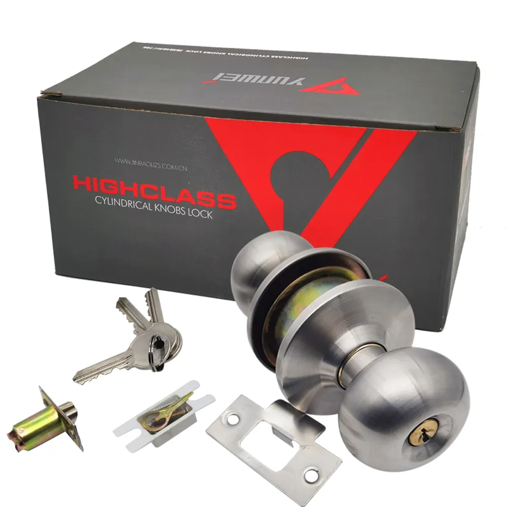 Easy install stainless steel handle ball knob lock  cylindrical round door knob lock