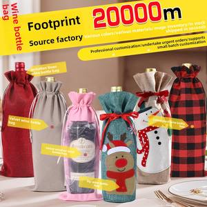 Chu Dao vente en gros velours <span class=keywords><strong>sac</strong></span> à vin rouge bouteille unique 15x35cm écologique manipulé idée d'emballage de Noël <span class=keywords><strong>sac</strong></span> cadeau en toile de jute - Product Image 6