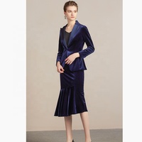 Costumes de luxe pour femmes avec logo personnalisé, ensembles d'église, jupes et vestes longueur genou, tenues de travail formelles pour femmes dirigeantes