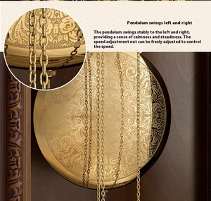 Đồng hồ đứng bằng gỗ cơ khí theo phong cách retro với chức năng kêu vang tự động để nói thời gian đều đặn - Product Image 2