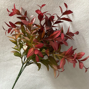 Vente d'usine : 5 Fourches de feuilles de saule en soie, Décoration végétale pour mariage, Branches de saule artificielles, Autres fleurs et plantes - Product Image 1