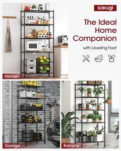 5 מתארדים מדף מתכת עם גלגלי מתכת ופילוס מתכווננת כפות הרגליים כבדות מוסך מדפים למטבח - Product Image 4