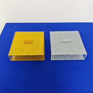 صينية طعام أكريليك ذهبية لامعة مخصصة بـ 6 أقسام مع غطاء، طبق حلوى فضي من اللوسيت للأدوات اليهودية - Product Image 4