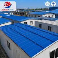 Lámina de Acero para Techo con Aislamiento de Lana de Roca Azul Moderna, Resistente al Agua y al Fuego, para Casas Prefabricadas, Almacenes, Talleres, Paredes Exteriores