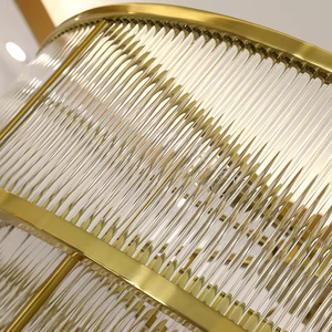 Art décor doré plafond lustre en cristal hôtel décoratif led rond suspension pour salon - Product Image 6