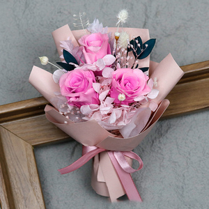 <span class=keywords><strong>ช่อ</strong></span>ดอกไม้ขนาดเล็กงานทำมือดอกไม้ดอกกุหลาบจริงผสมนิรันดร์สำหรับของขวัญวันคริสต์มาสวาเลนไทน์ - Product Image 6