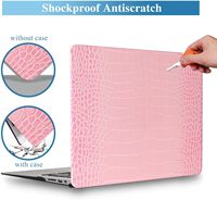 Housse de protection rigide en cuir PU rose crocodile pour MacBook Neo Air 13 13.3 13.6 15 Pro 13 14 16 pouces M5 M3 M4 M2