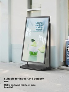 Panneau de signalisation <span class=keywords><strong>extérieur</strong></span> minimaliste moderne en aluminium BOZE, grand écran, base remplie d'eau, panneau de trottoir en forme de A - Product Image 2