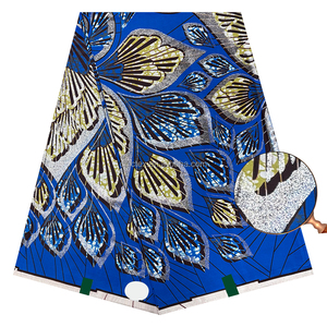 Tissu africain professionnel imprimé avec des motifs africains, tissu <span class=keywords><strong>super</strong></span> ciré doré, 6 yards, pour filles et garçons, pour mariage et fête - Product Image 5