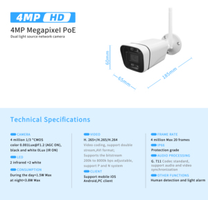 Tuya 4MP Wifi IP66 Ánh Sáng Kép AI Phát Hiện Đạn Máy Ảnh 2.4G/5G Hai Cách Âm Thanh Kim Loại Wirele Mạng Đạn An Ninh Nhà Máy Ảnh - Product Image 3