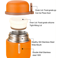 Vente en gros d'usine, thermos à double paroi en acier inoxydable, isolé sous vide, pour aliments, chauffe-aliments, gourde pour enfants