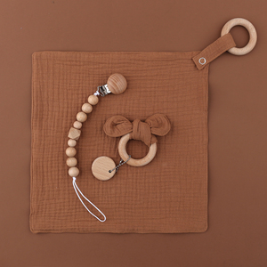 Venta al por mayor de madera de algodón bebé mordedor anillo bebé dentición juguetes niños madera mordedor para bebé - Product Image 3