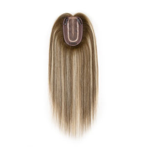 Topper de cheveux humains européens alignés sur les cuticules, couleur naturelle, 3x5, en dentelle mono, pour femme blanche, vente en gros directe usine - Product Image 6