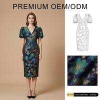 Robe blanche brodée de fleurs de luxe personnalisable pour femmes 3D dentelle Sexy col en V coupe ajustée courte fête tenue décontractée naturelle