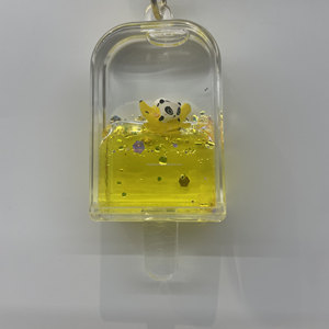 Porte-clés Popsicle en acrylique à paillettes liquides, avec panda et <span class=keywords><strong>banane</strong></span> flottants, souvenir personnalisé, cadeau promotionnel - Product Image 2