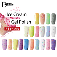 Vernis à ongles gel crème glacée 51 couleurs, texture crémeuse, gamme de couleurs complète, haute adhérence, adapté aux débutants, aux salons et aux enfants