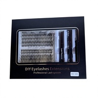 Kit de cils en grappe DIY personnalisables en gros, 30D+40D, 9-16mm, volume, en cheveux synthétiques, faux cils de longueurs mixtes