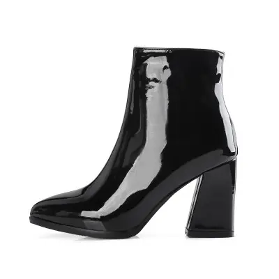 جديد وصول الشتاء الكلاسيكية حذاء من الجلد كتلة أحذية عالية الكعب السيدات أحذية ثلج امرأة بوتاس Invierno موهير