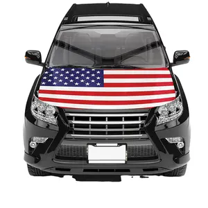 Produk Promosi Patriotik Bendera Amerika Serikat untuk Penutup Kap Mobil Sublimasi Termal Kustom Bendera Tudung Amerika Banderas