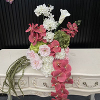 Boule de fleurs PPS de qualité supérieure, 35 cm, rose, blanc, vert, colorée, arrangement floral pour la décoration de table de mariage ou d'événement