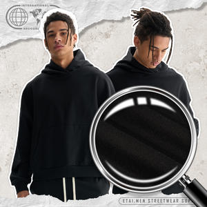 Sweat à capuche d'hiver pour homme KF1387, 420 GSM, en coton épais, de haute qualité, coupe ample et carrée, couleur unie, 100 % coton respirant - Product Image 4