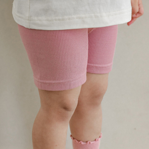 Shorts en coton biologique pour tout-petits, collants de cycliste, sous-robe, bas de danse pour filles, couleur unie, côtelé, pour bébés nouveau-nés - Product Image 1