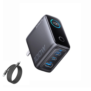 อะแดปเตอร์ Anker Nano 100W GaN ชาร์จเร็ว 3 พอร์ต พร้อมหน้าจอแสดงผลอัจฉริยะ รองรับสายชาร์จ 240W รุ่น B121B รองรับ Power Delivery 100W - Product Image 1