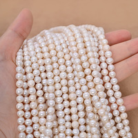 Prix direct usine, vente en gros, perles blanches AAA de 6-7 mm, perles rondes presque parfaites, matériau pour la fabrication de bijoux DIY, boutique